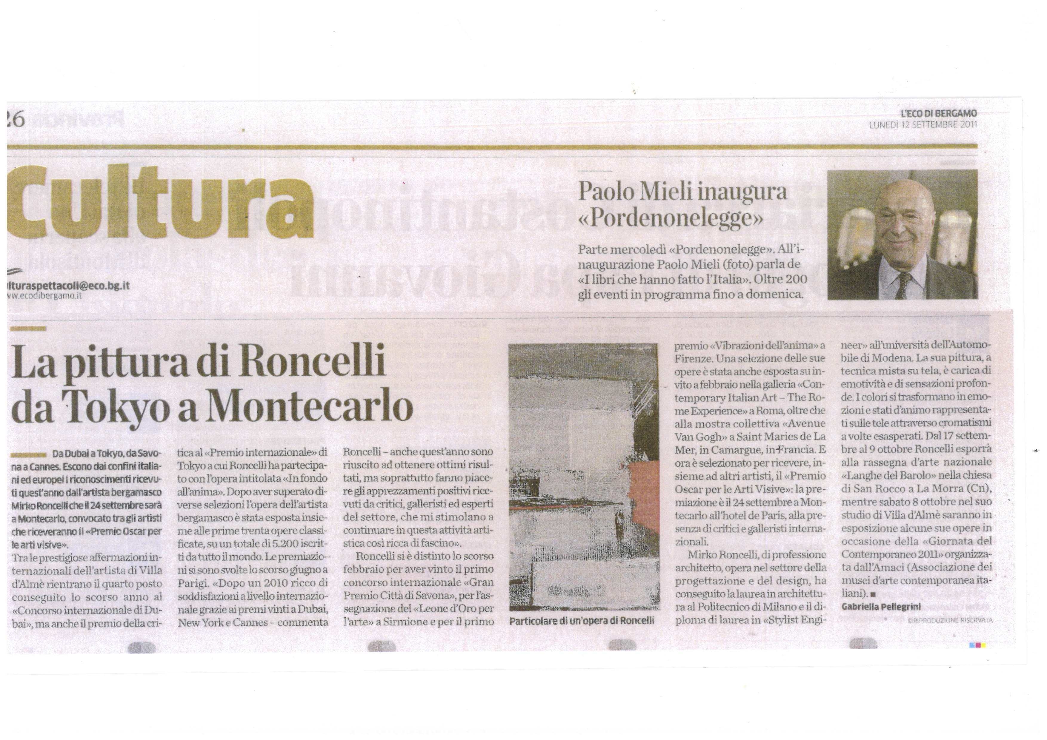 Articolo su quotidiano sett.2011