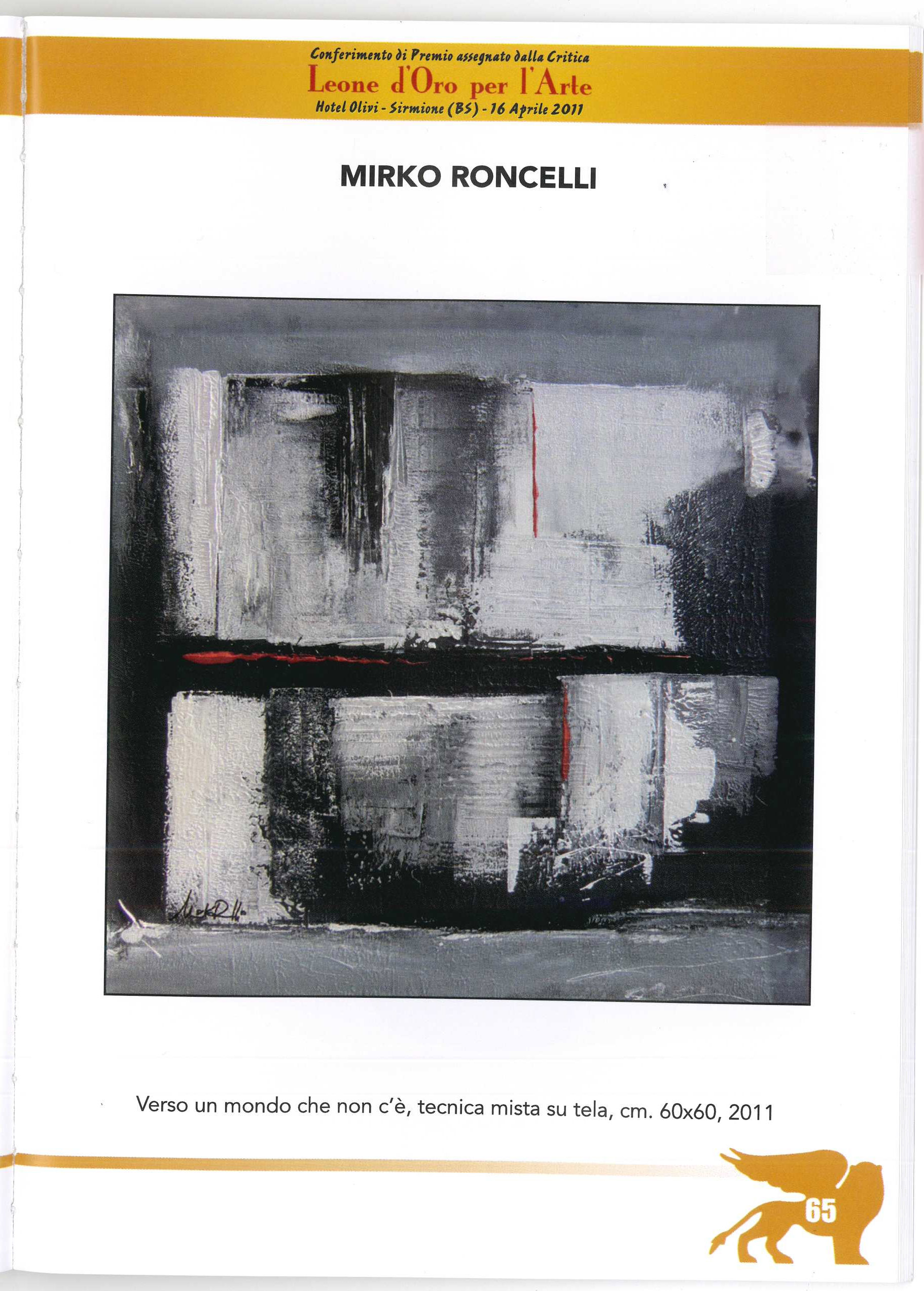 catalogo Premio LEONE D'ORO PER L'ARTE  -3